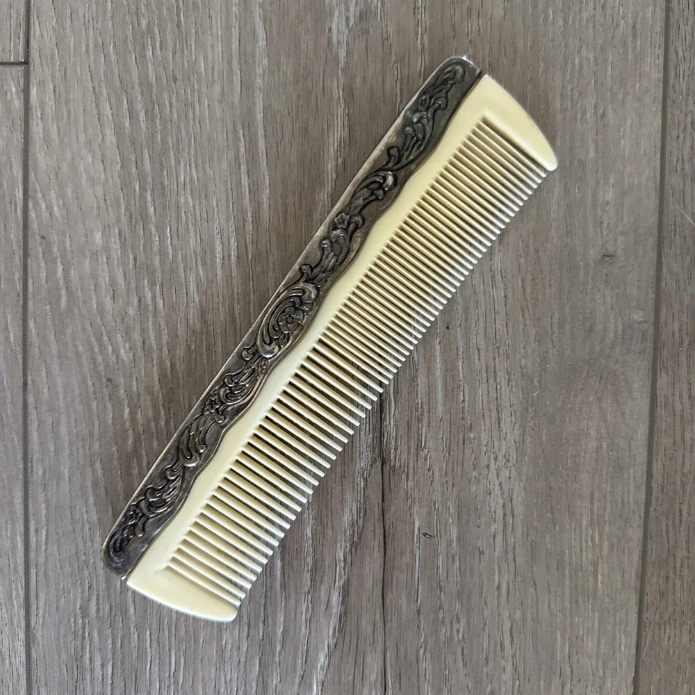 International Silver Company Vintage Comb Vanity Decor Floral Silverplate Comb‎